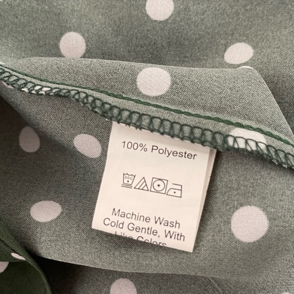 SHEIN dark green & white polka dot dress - Picture 5 of 6